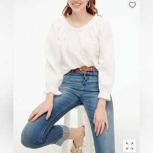 NWT J. Crew Tie-Back Ruffleneck Top